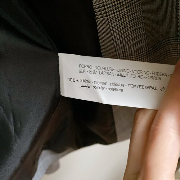 New Zara Women Grey Plaid Flattering Fit Single-Button Blazer business jacket - Picture 5 of 8